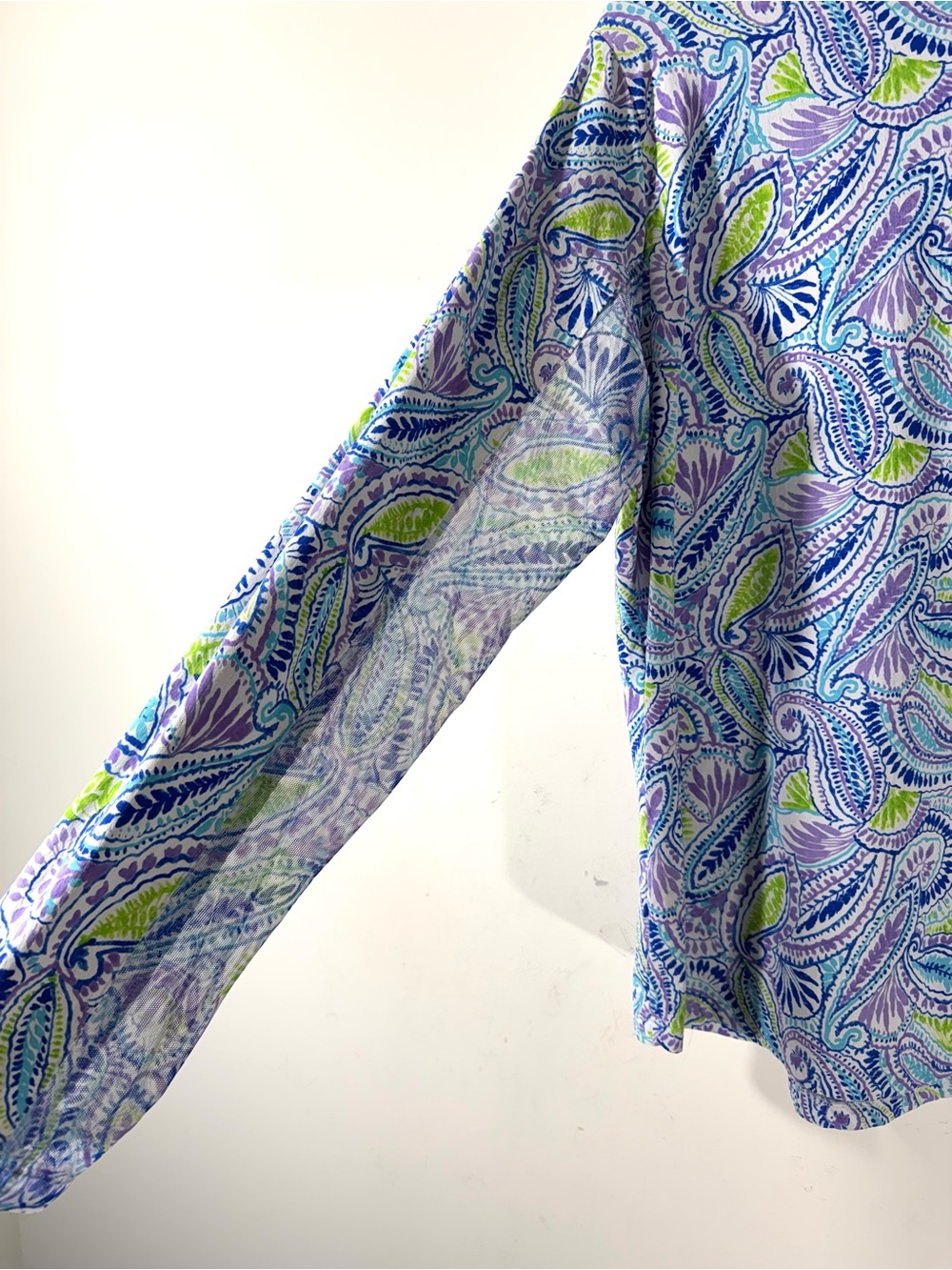 IBKUL UPF 50 Sun Shirt Paisley Long Sleeve Golf Tennis 1/4 Zip XL - Picture 7 of 11